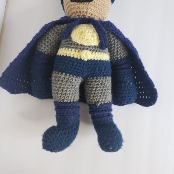 Handmade Crochet Batman Stuffed Animal Plush Cape DC Comics Boys Toy Stuffy - Picture 3 of 7